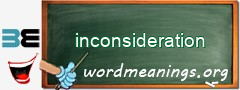 WordMeaning blackboard for inconsideration